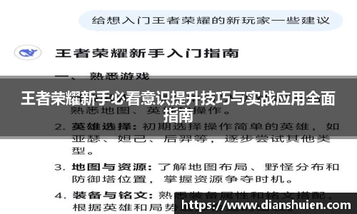 王者荣耀新手必看意识提升技巧与实战应用全面指南